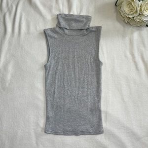 ARDENE grey ribbed knit top SIZE XS
